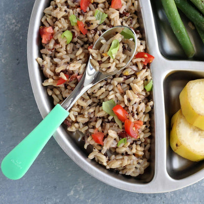 Avanchy Stainless Steel Suction Toddler Plate - Blue