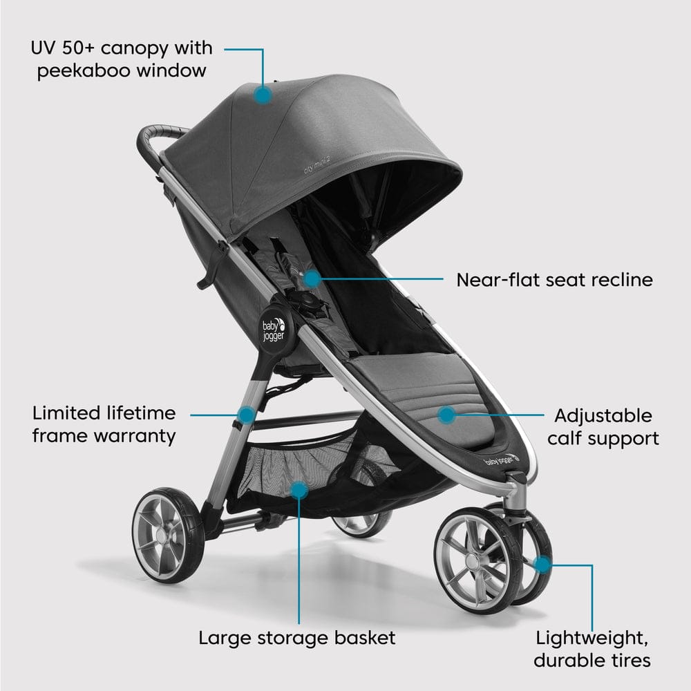 Baby Jogger City Mini 2 Single Stroller - Stone Grey