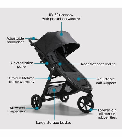 Baby Jogger City Mini GT2 Single Stroller - Stone Grey