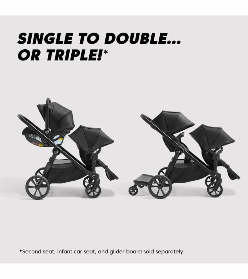 Baby Jogger City Select 2 Single Stroller + Pram Bundle - Eco Collection - Lunar Black - 2149330-2149907