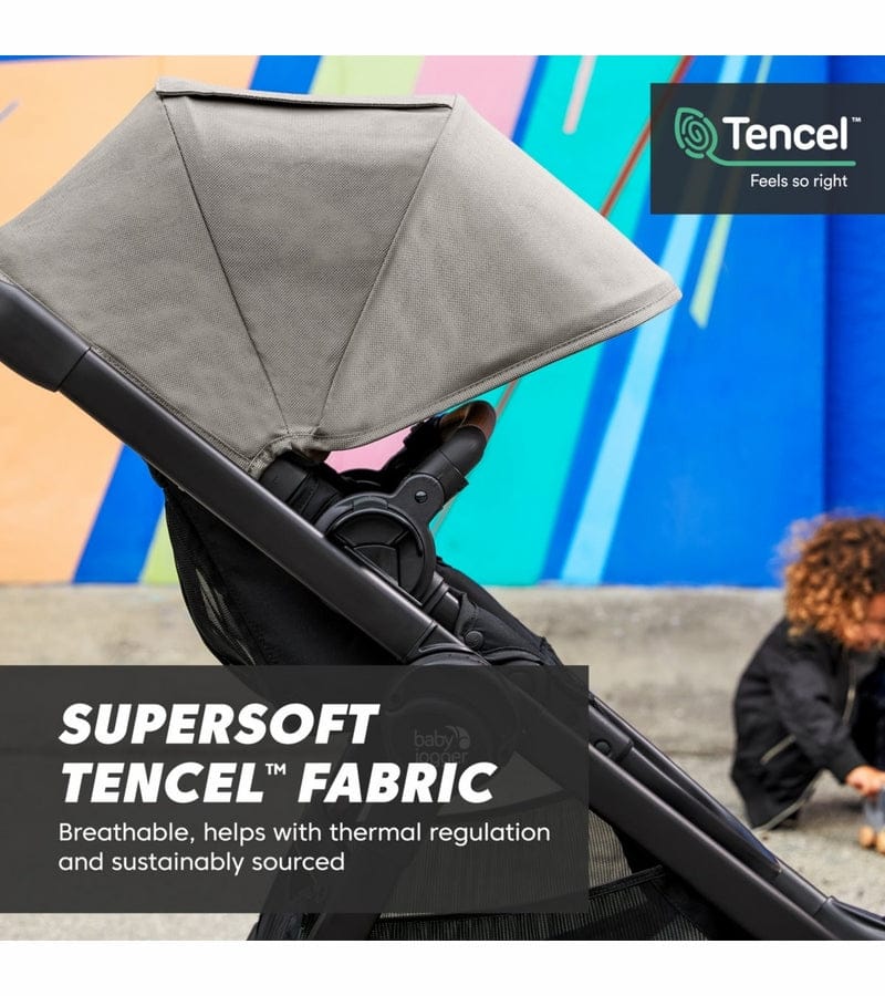 Baby Jogger City Select 2 Single Stroller + Pram Bundle - Eco Collection - Lunar Black - 2149330-2149907