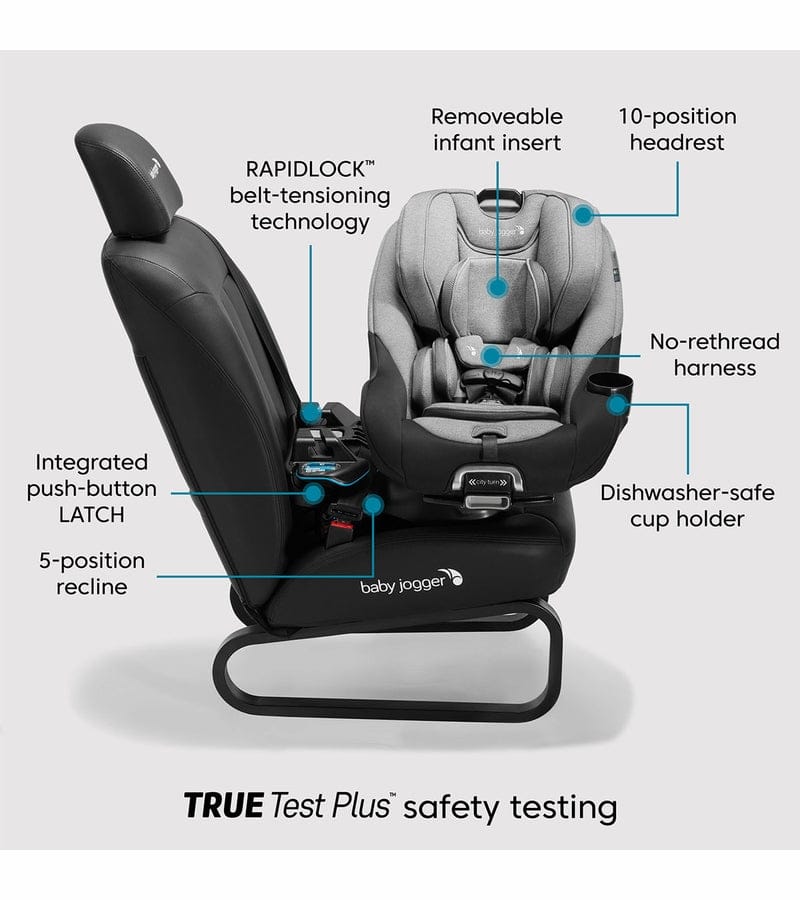 Baby Jogger City Turn Rotating Convertible Car Seat (2 Pack) - Phantom Grey - 2PK-2159785