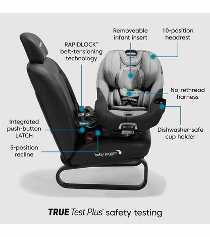 Baby Jogger City Turn Rotating Convertible Car Seat (2 Pack) - Phantom Grey - 2PK-2159785