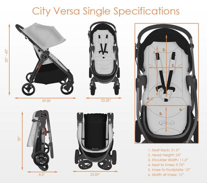 Baby Jogger City Versa Stroller Red - bj21330