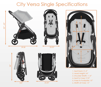 Baby Jogger City Versa Stroller Silver - bj21312