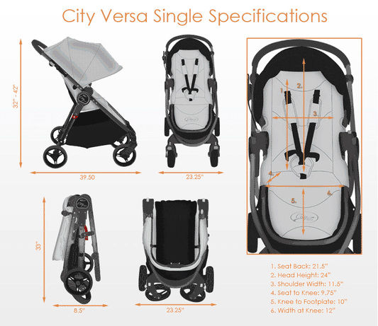 Baby Jogger City Versa Stroller Silver - bj21312