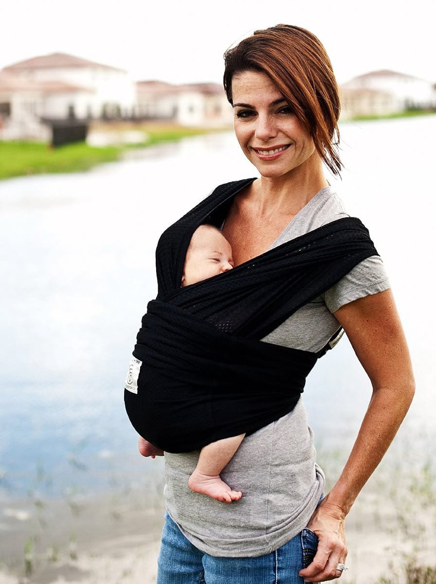 Baby K'tan Baby Carrier in Black Breeze - Medium - BKBC-BL-M-BREEZ