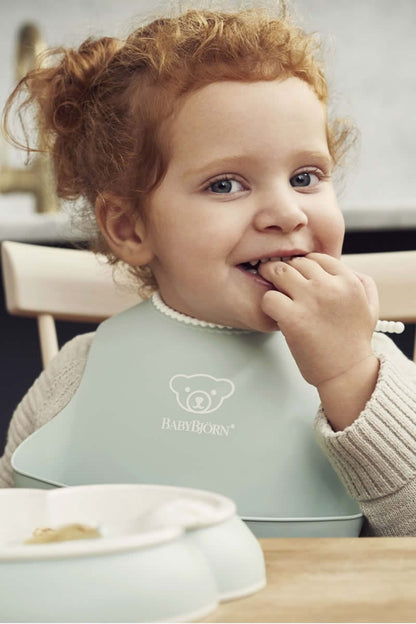 BabyBjorn Feeding Bib Set (Baby Bib + Small Baby Bib) - Powder Green - 046761US