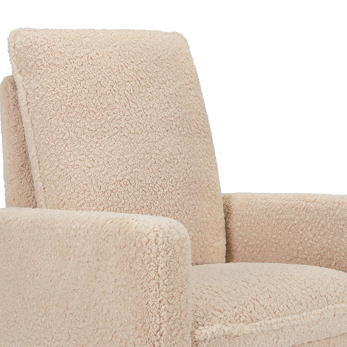 Babyletto Cali Pillowback Swivel Glider - Chai Shearling w/Dark Wood Base - M20987CSGDB