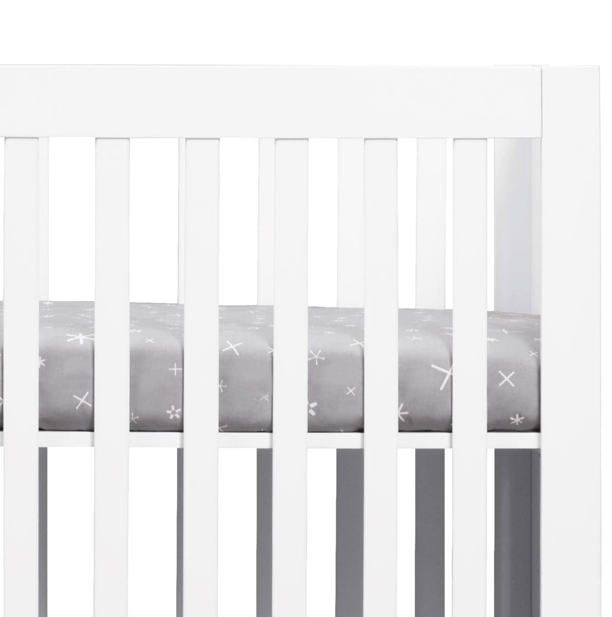 Babyletto Galaxy Galactic Grey Stars Fitted Mini Crib Sheet - T9053