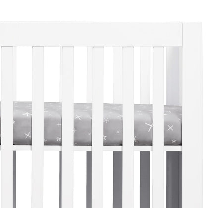 Babyletto Galaxy Galactic Grey Stars Fitted Mini Crib Sheet - T9053