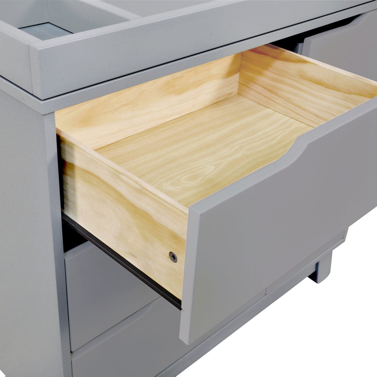 Babyletto Hudson 3-Drawer Changer Dresser, KD w/Removable Changing Tray - Grey