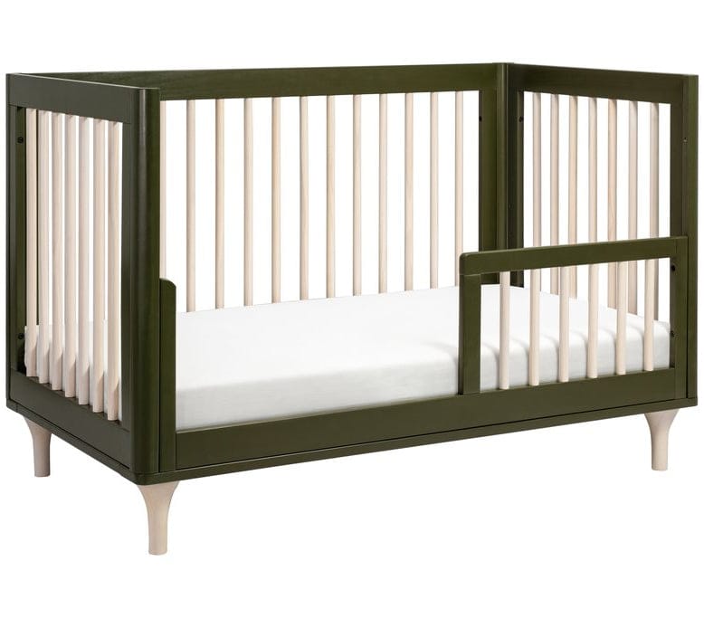 Babyletto Lolly 3-In-1 Convertible Crib with Toddler Bed Conversion - Olive/Washed Natural