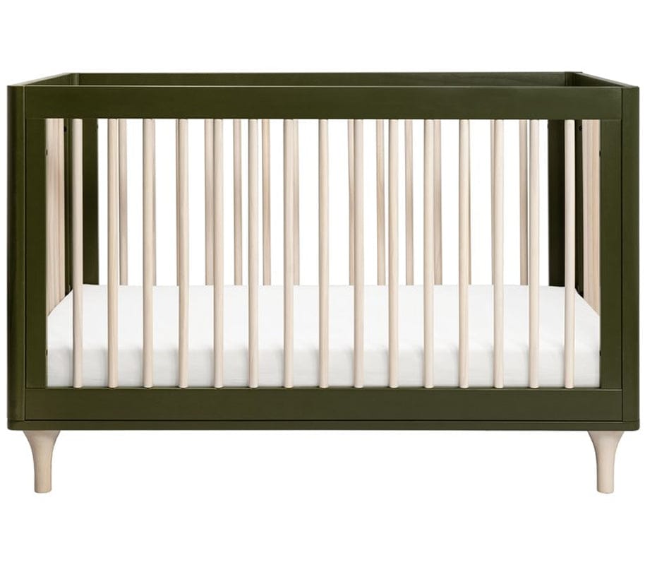 Babyletto Lolly 3-In-1 Convertible Crib with Toddler Bed Conversion - Olive/Washed Natural