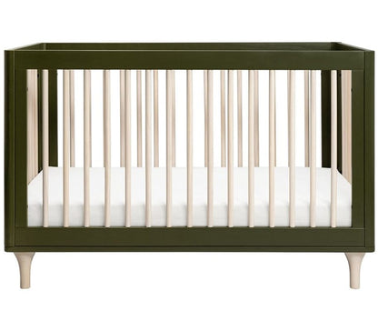 Babyletto Lolly 3-In-1 Convertible Crib with Toddler Bed Conversion - Olive/Washed Natural