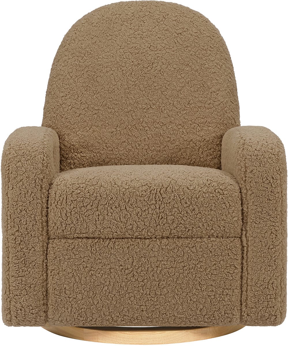 Babyletto Nami Electronic Swivel Glider Recliner w/ USB - Cortado Shearling w/ Light Wood Base - M23188CTSLB