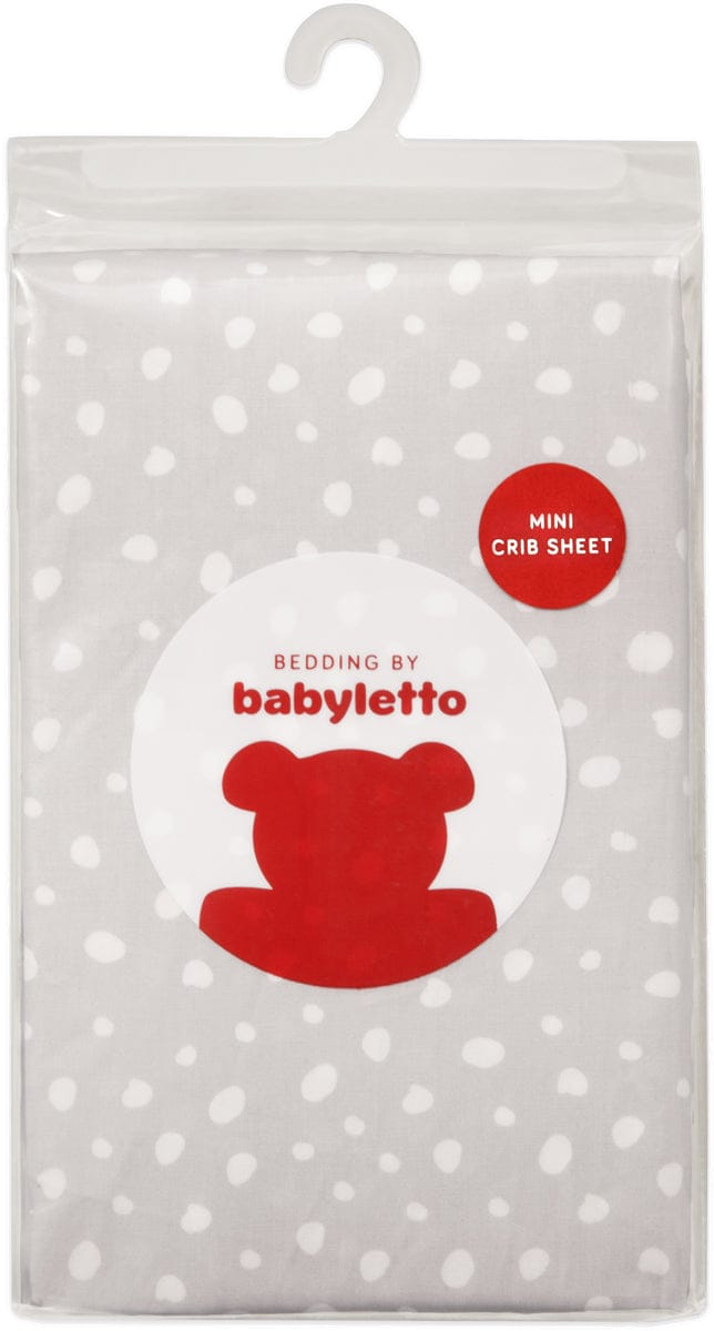 Babyletto Tuxedo Grey Dots Mini Crib Sheet - T11570