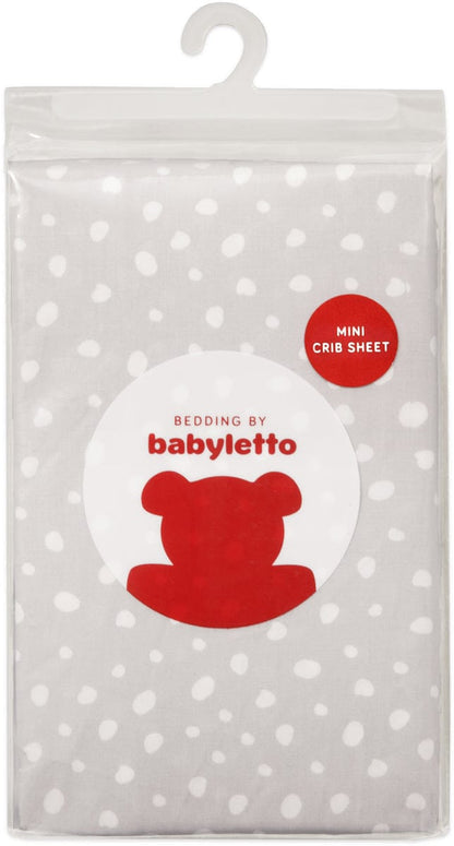 Babyletto Tuxedo Grey Dots Mini Crib Sheet - T11570
