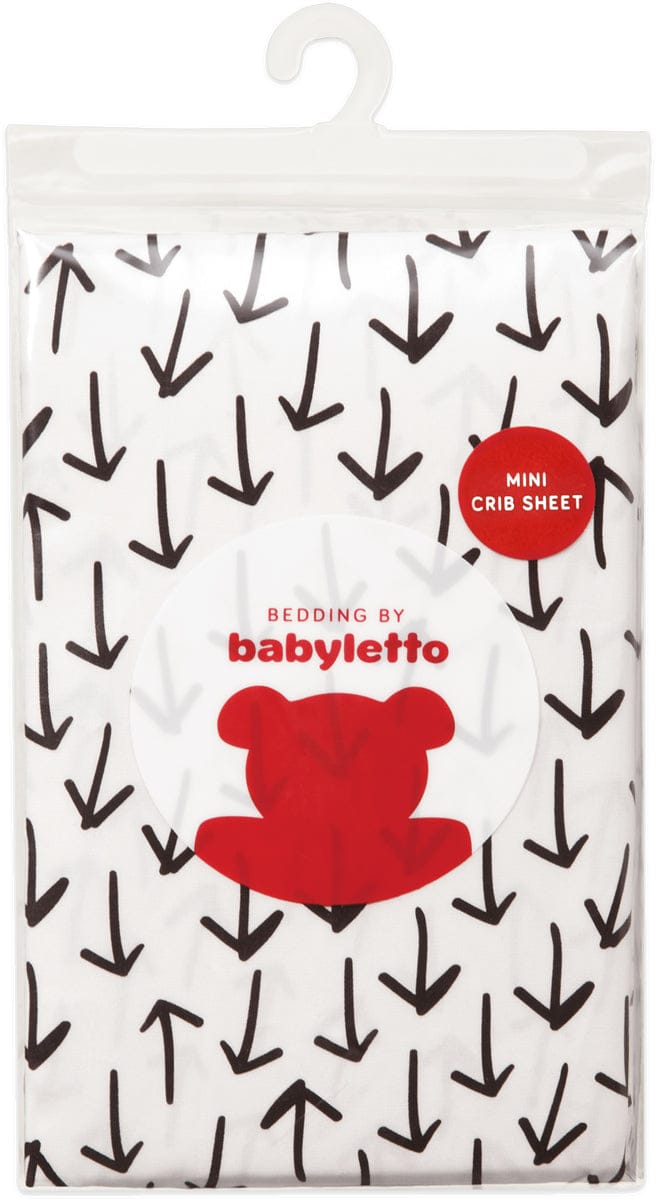 Babyletto Tuxedo Monochrome Arrows Mini Crib Sheet - T11565