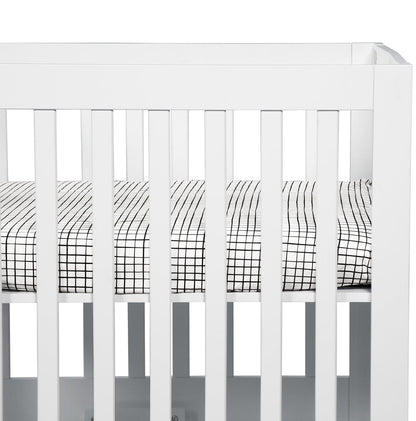 Babyletto Tuxedo Monochrome Grid Mini Crib Sheet - T11569
