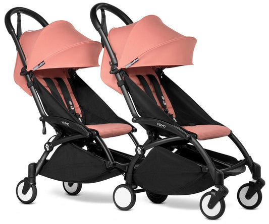 Babyzen YOYO Connect Double Stroller 6+ / 6+ Bundle - Black / Ginger - DBL-604902-604606