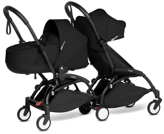 Babyzen YOYO Connect Double Stroller Bassinet / 6+ Bundle - Black / Black - BASDBL-604902-604603