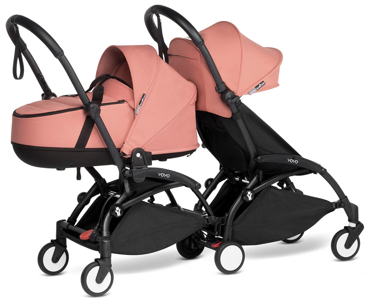 Babyzen YOYO Connect Double Stroller Bassinet / 6+ Bundle - Black / Ginger - BASDBL-604902-604606