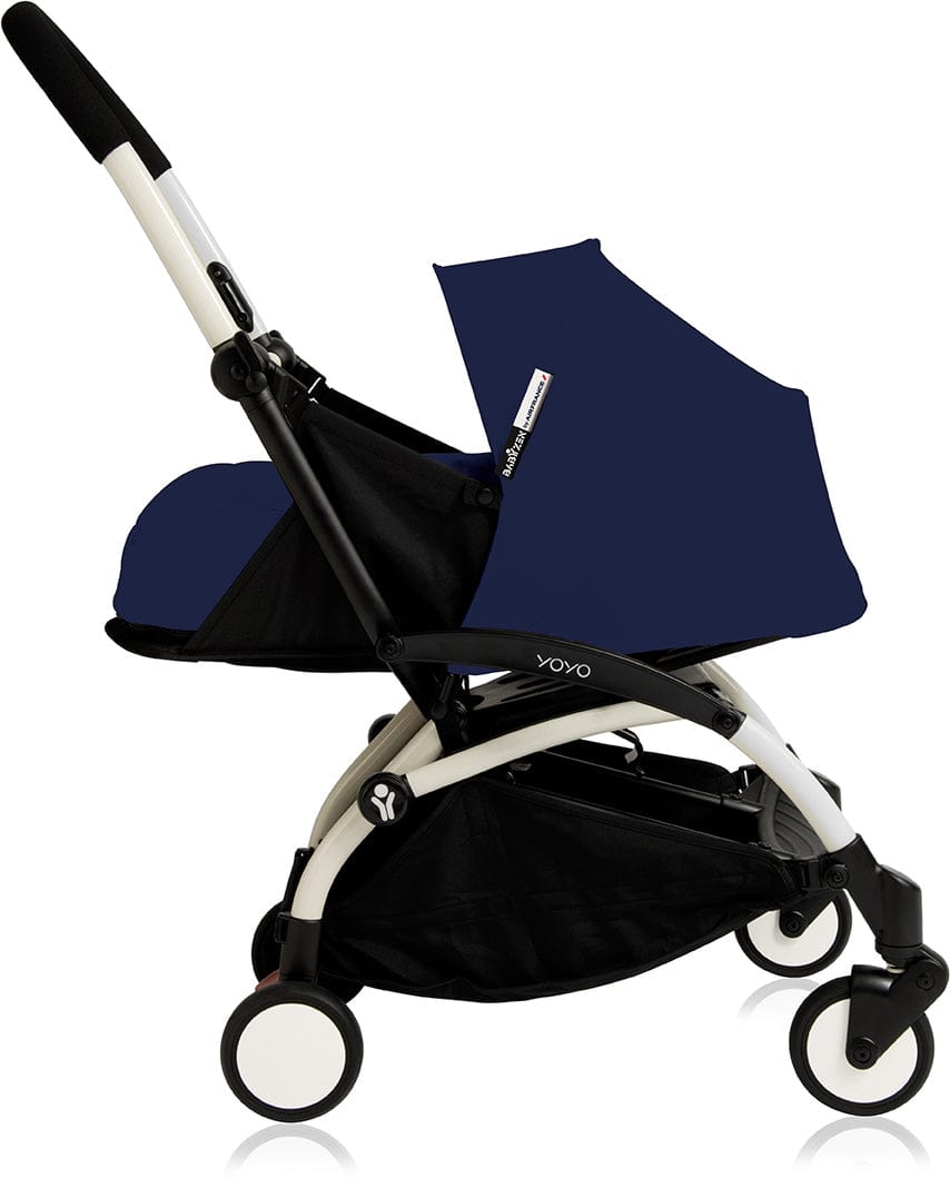 Babyzen 2018 Yoyo+ 0+ Newborn Compact Stroller - White / Air France Blue - US10101-WH0-AFB