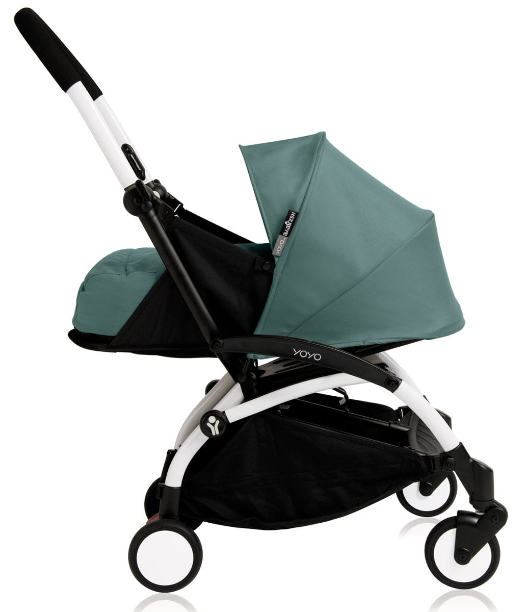 Babyzen 2019 Yoyo+ 0+ Newborn Stroller - White / Aqua - US10101-WH0-AQU