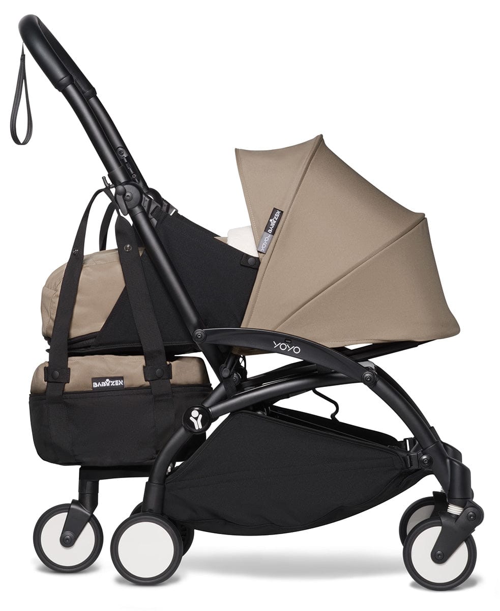 Babyzen YOYO2 Ultra Compact Complete 0+/6+ Stroller & Rolling Bag Bundle - Black/Taupe
