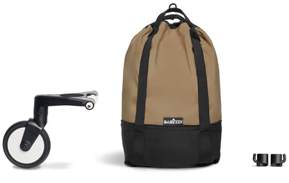 Babyzen YOYO2 Ultra Compact Complete 0+/6+ Stroller & Rolling Bag Bundle - Black/Toffee