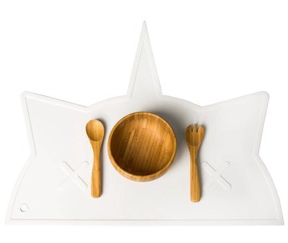 BamBamBoom Non-Slip Silicone Placemat - Unicorn-Cat White - CAT001