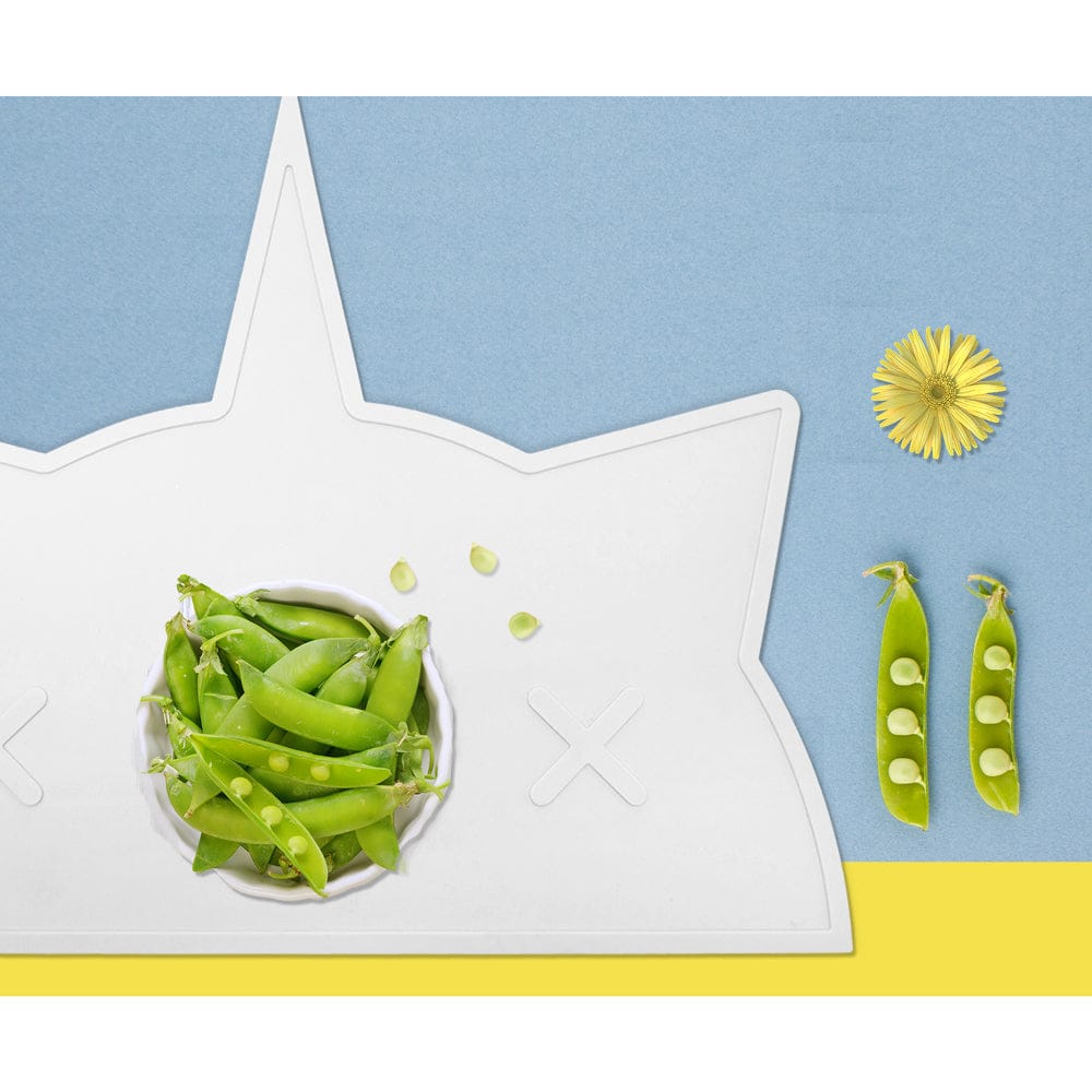 BamBamBoom Non-Slip Silicone Placemat - Unicorn-Cat White - CAT001