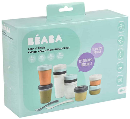 Beaba Baby Food Clip Containers Set of 12 + Spoons - Rain - 913501