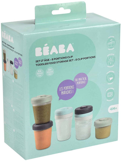 Beaba Baby Food Clip Containers Set of 8 - Large