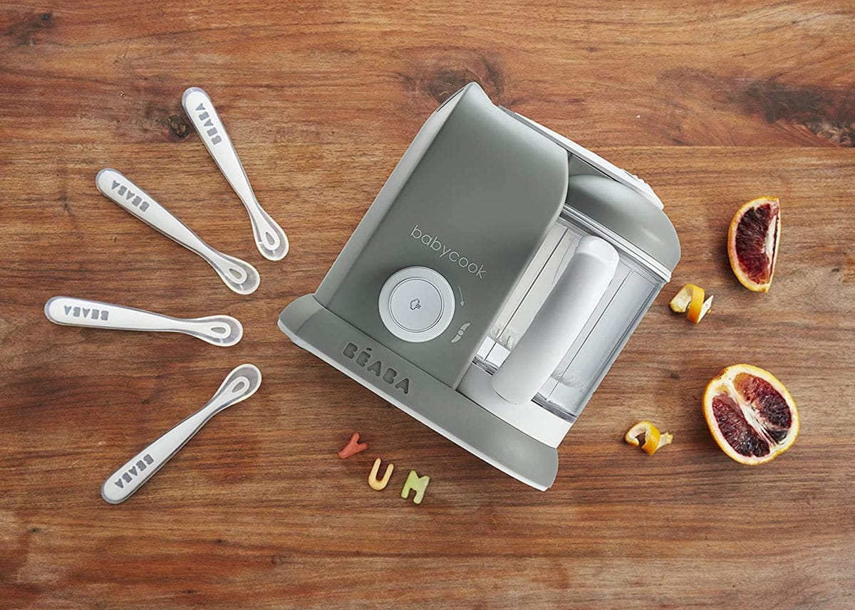 BEABA Baby’s First Foods Silicone Spoons Set, Set of 4 - Cloud