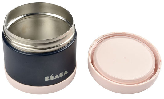 BEABA Stainless Steel Insulated Jar, 16 oz - Light Pink / Midnight - 912910