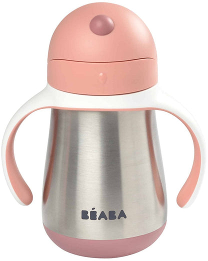 Beaba Stainless Steel Straw Sippy Cup - Rose - 913482