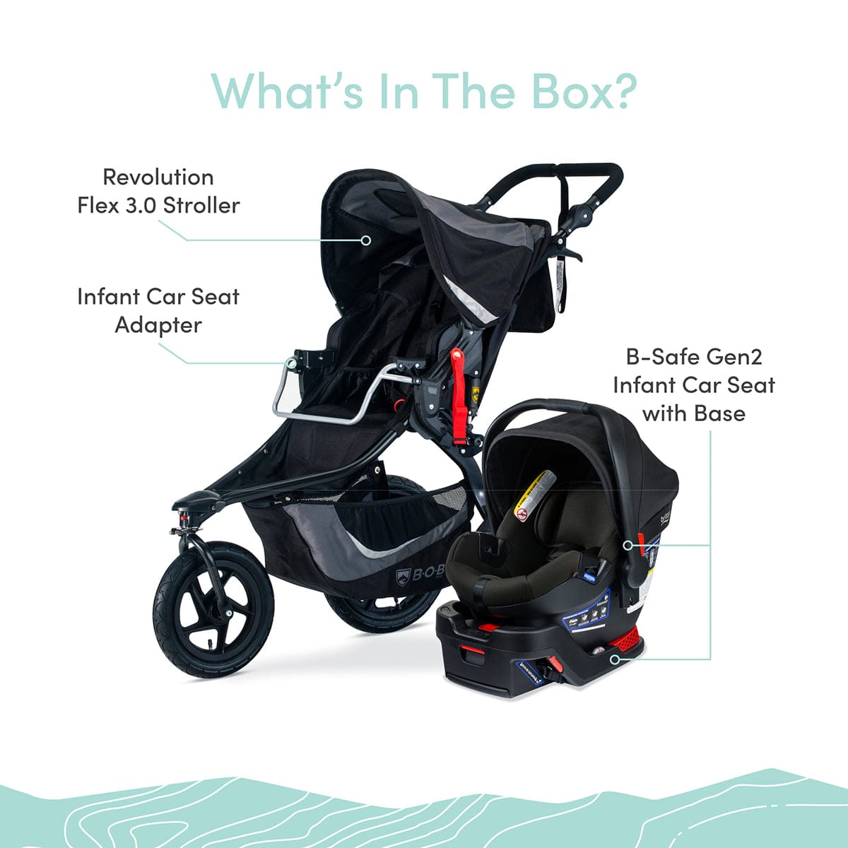 BOB Revolution Flex 3.0 Travel System with B-Safe Gen2 - Graphite Black