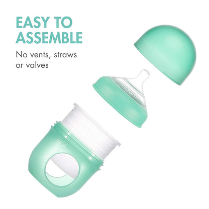 Boon NURSH Silicone Pouch Bottle 3-pack, 4OZ - Mint - B11343