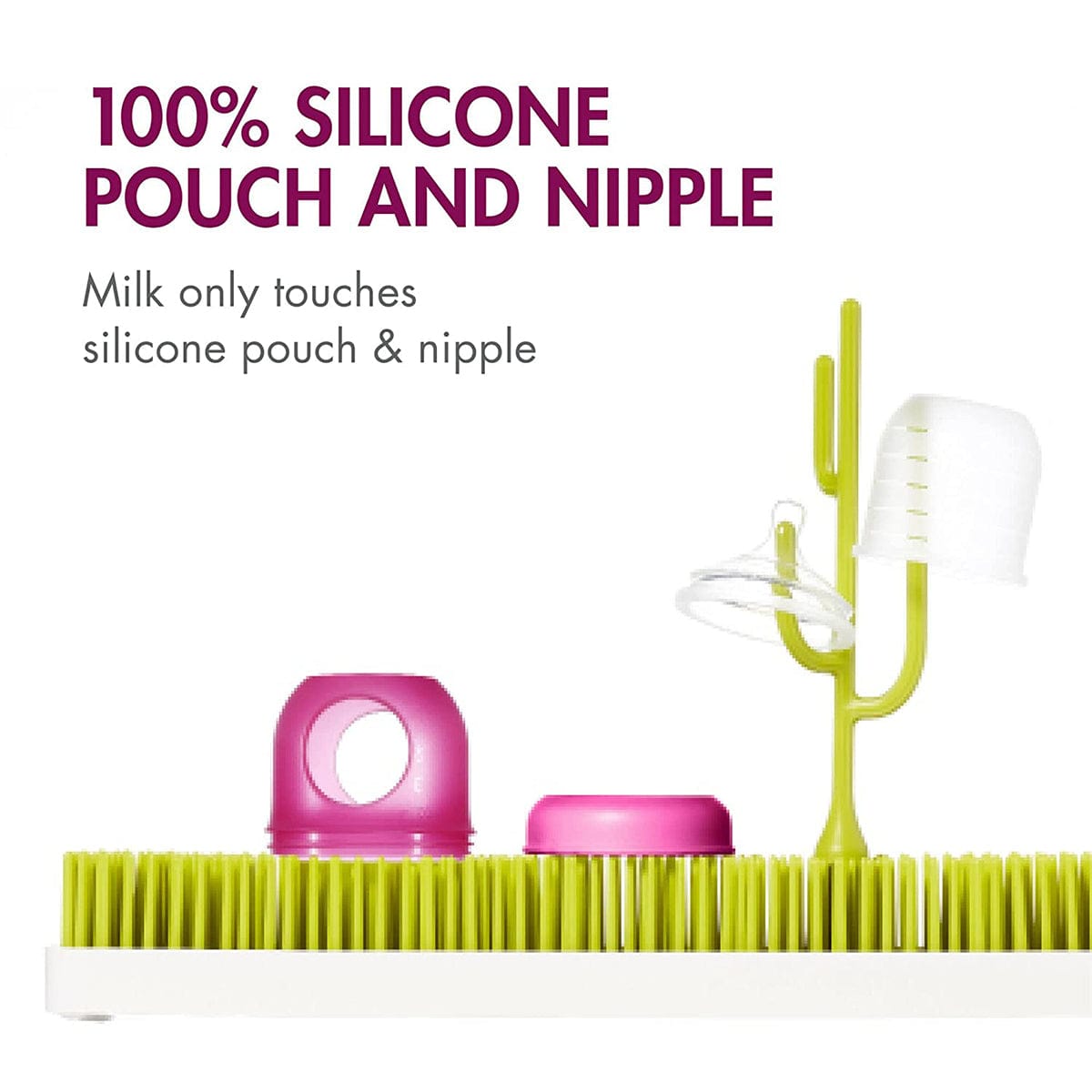 Boon NURSH Silicone Pouch Bottle 3-pack, 4OZ - Pink - B11229A4