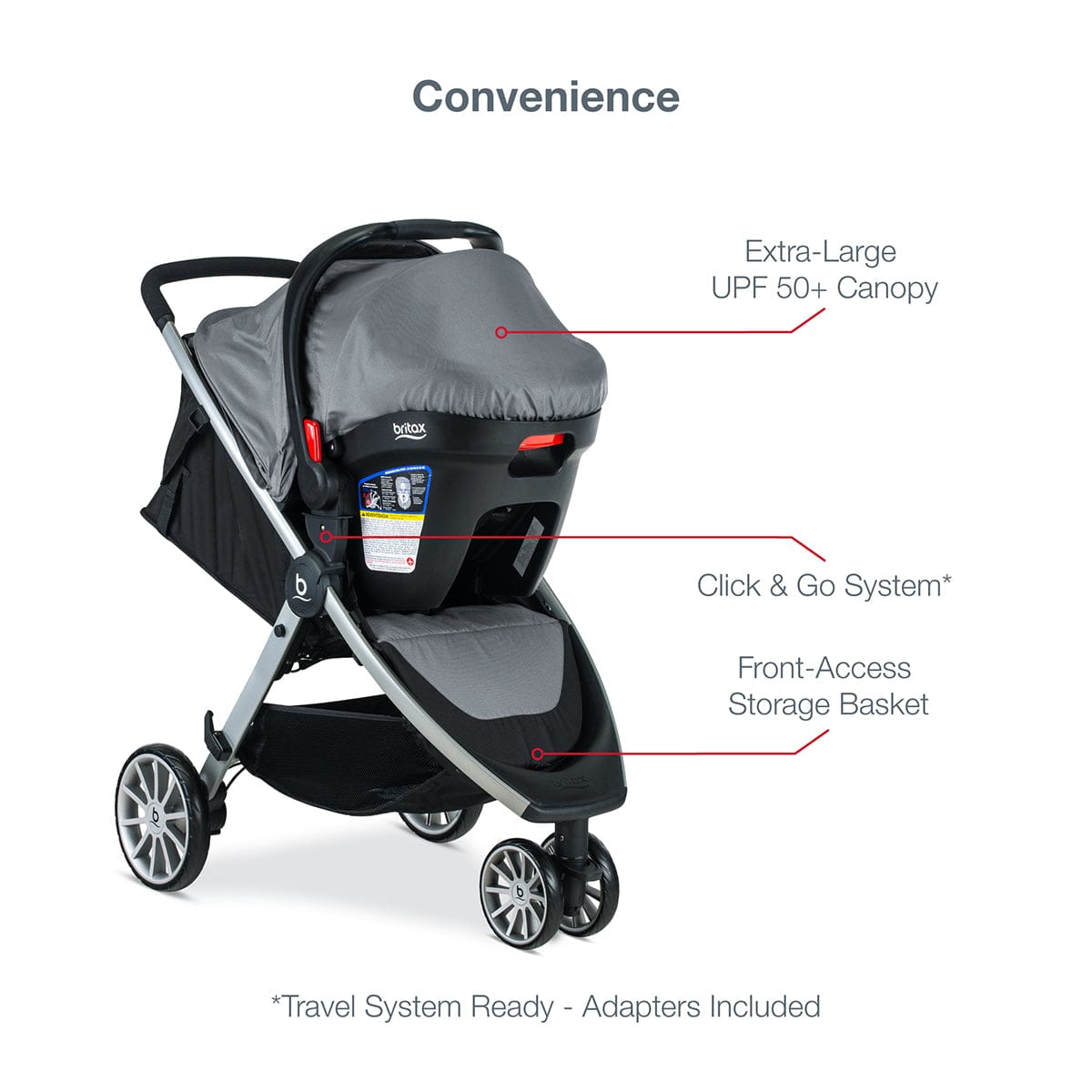 Britax B-Lively & B-Safe Gen2 Travel System - Greystone (SafeWash) - S12776200