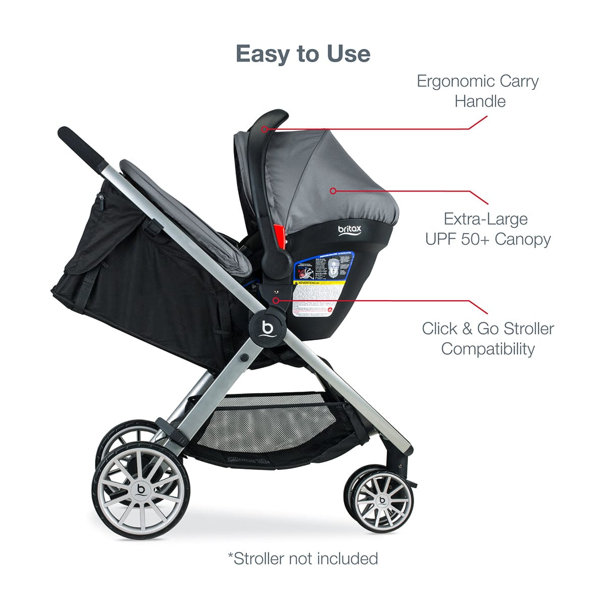 Britax B-Safe Gen2 Lightweight Infant Car Seat - Greystone (SafeWash)