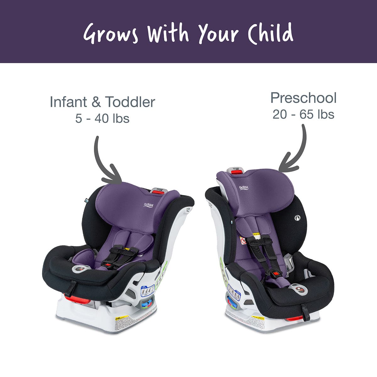 Britax Boulevard ClickTight Convertible Car Seat - Purple Contour (SafeWash)