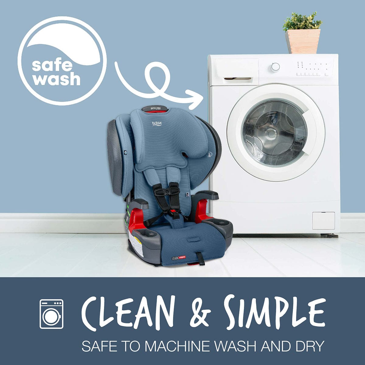 Britax Grow With You ClickTight Plus Harness Booster Car Seat - Blue Ombre