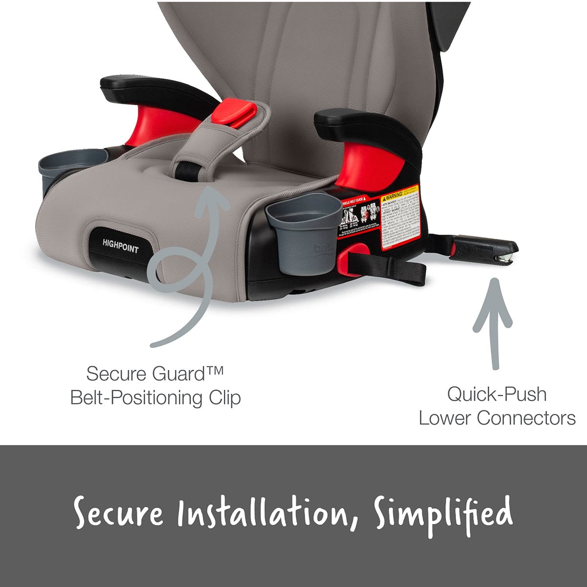 britax secureguard accessory clip Britax Highpoint Backless Belt-Positioning Booster Seat (Gray Ombre)