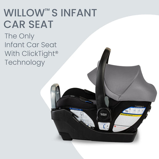Britax Willow S Infant Car Seat with Alpine Anti-Rebound Base - Graphite Onyx
