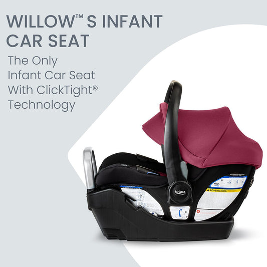 Britax Willow S Infant Car Seat with Alpine Anti-Rebound Base - Ruby Onyx