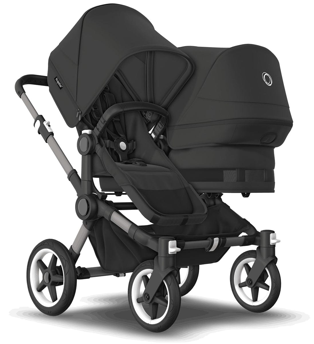 Bugaboo Donkey 5 Duo + Turtle One Travel System Bundle - Black / Midnight Black / Midnight Black / Black - D5-DUO-TS-100000010-TO