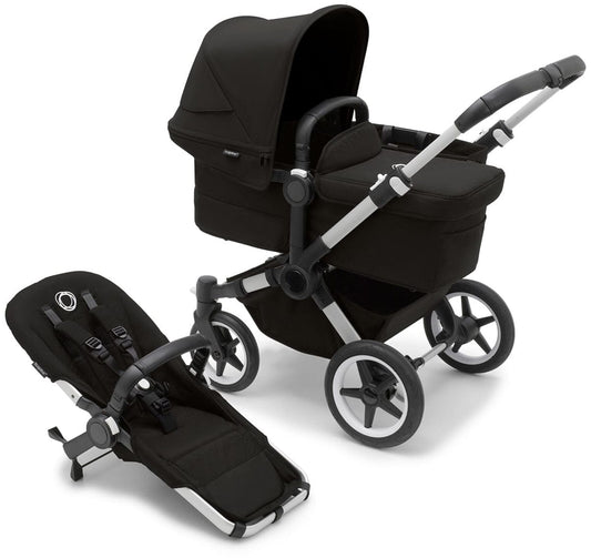 Bugaboo Donkey 5 Mono Complete Single-to-Double Stroller - Aluminum / Midnight Black / Midnight Black